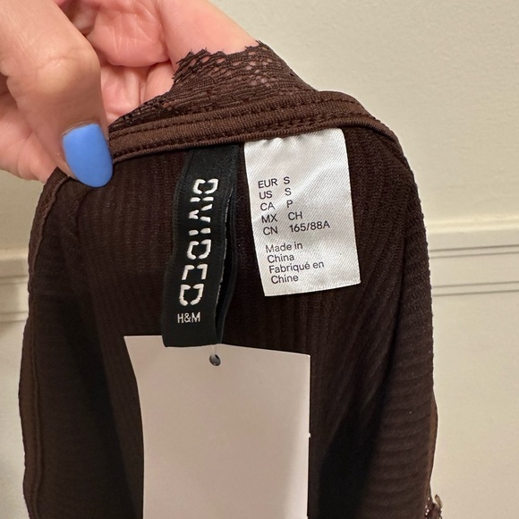 y2k Inspired Coquette Brown Lace Fitted Dress - Picture 3 of 3